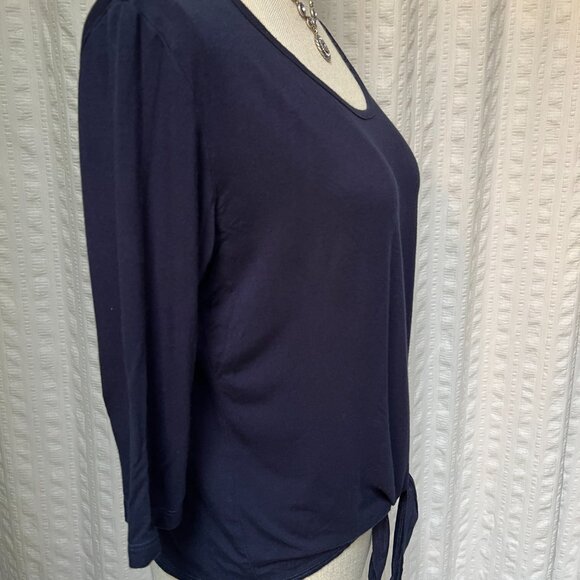 FINAL SALE - LAST CHANCE!  Great Cha Cha Vente Navy Top with 3/4 Sleeve - Picture 6 of 9